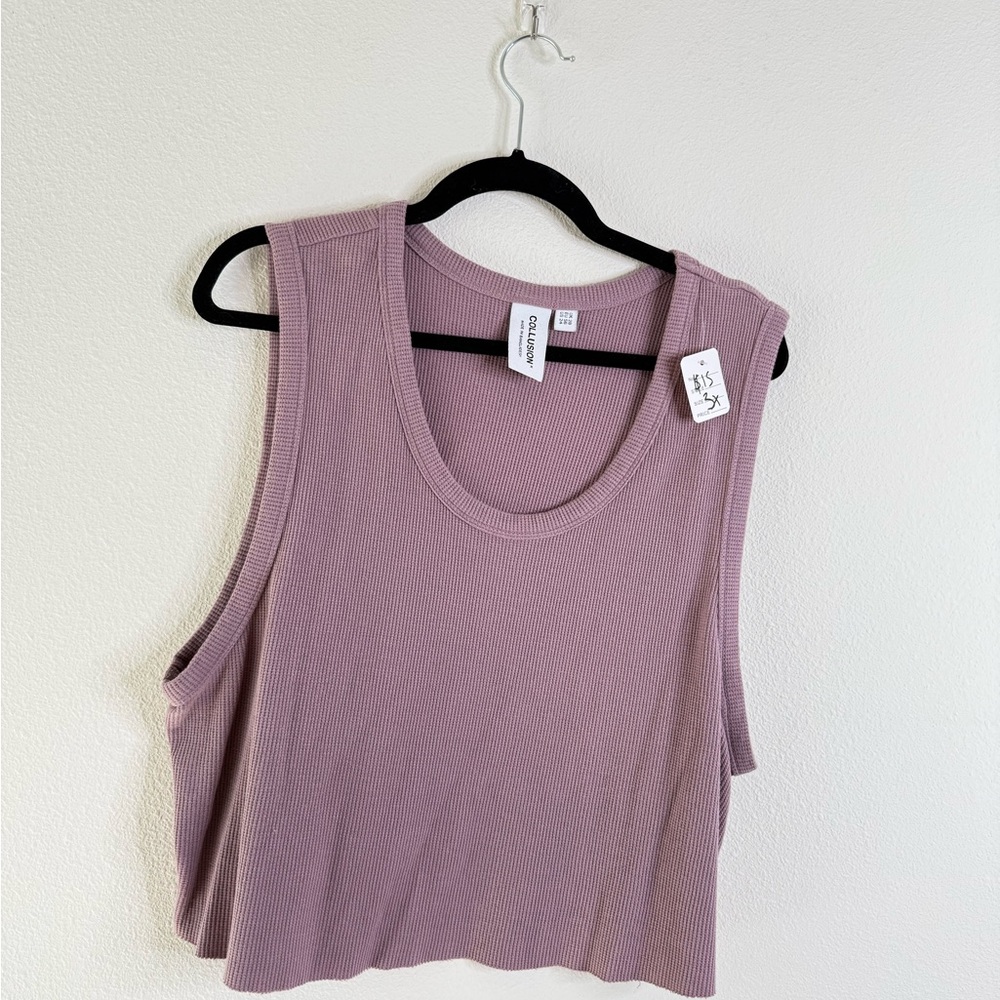 Lavender Sleeveless Ribbed Muscle Tee